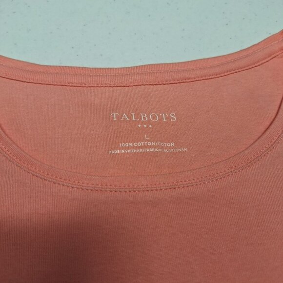 Talbots Tee Shirt Basic Pink Short Sleeve Womens Large - Picture 4 of 7